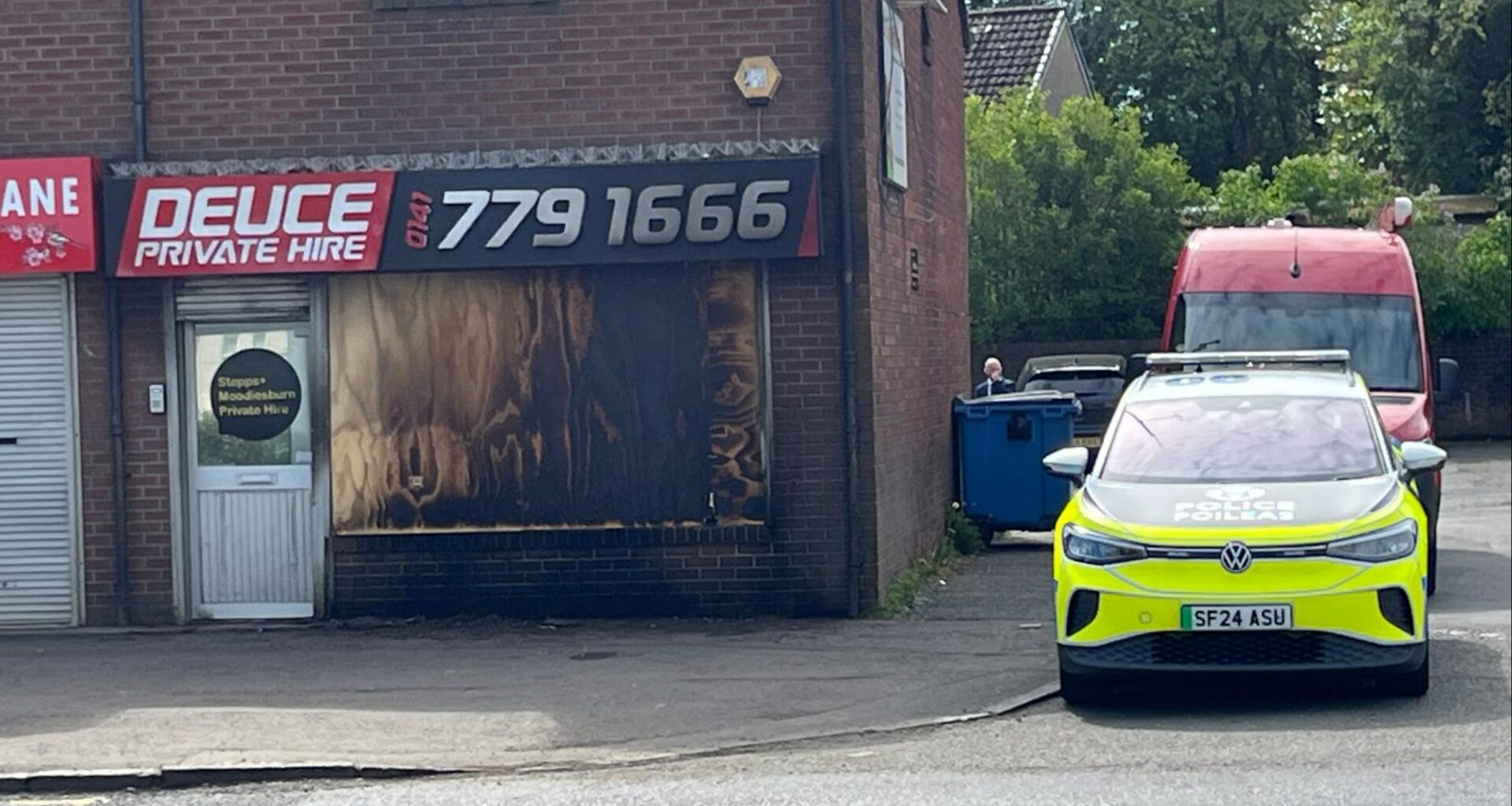 Taxi firm FIREBOMBED near Glasgow in latest sinister attack 'linked to gangland war'
