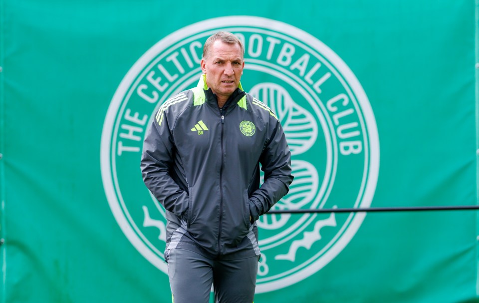 Brendan Rodgers at Celtic training.