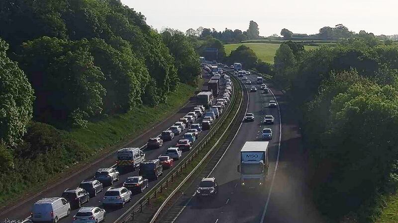 M1 closure near Belfast following crash causes major delays