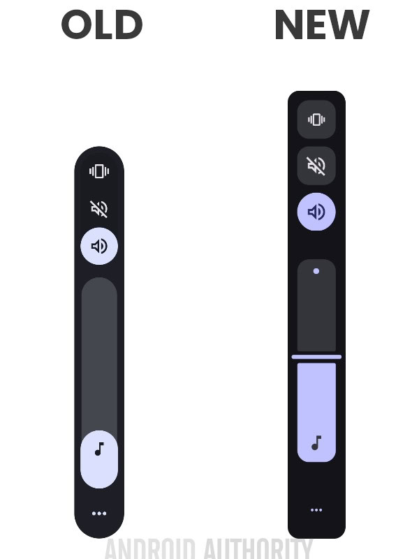 Old vs new expanded volume slider
