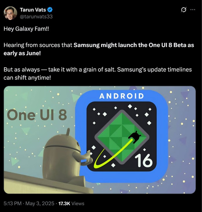 One UI 8 beta June release