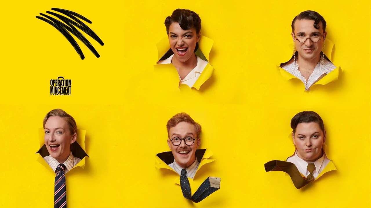 Operation Mincemeat - New cast 2025: Alex Young, Roshani Abbey, Danny Becker, Peter McGovern, Chloe Hart. Photos by Matt Crcokett