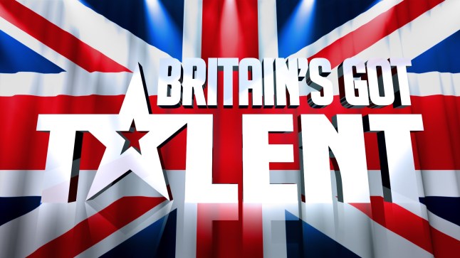 The Britain's Got Talent logo with a Union Jack flag background