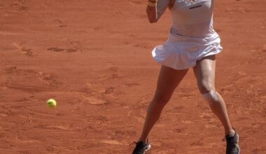Anastasia Pavlyuchenkova in action at the French Open.