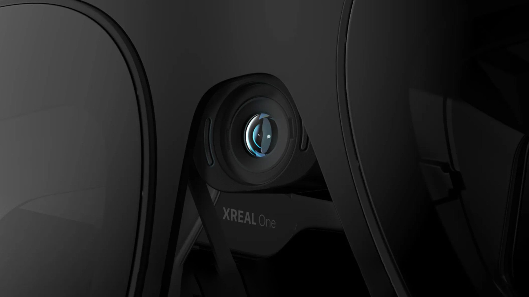 An official render of the Xreal Eye add-on installed on a pair of Xreal One glasses