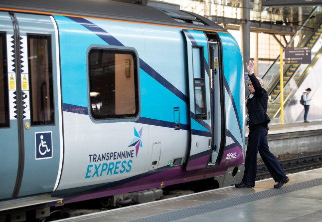 A TransPennine Express train at Leeds train station.