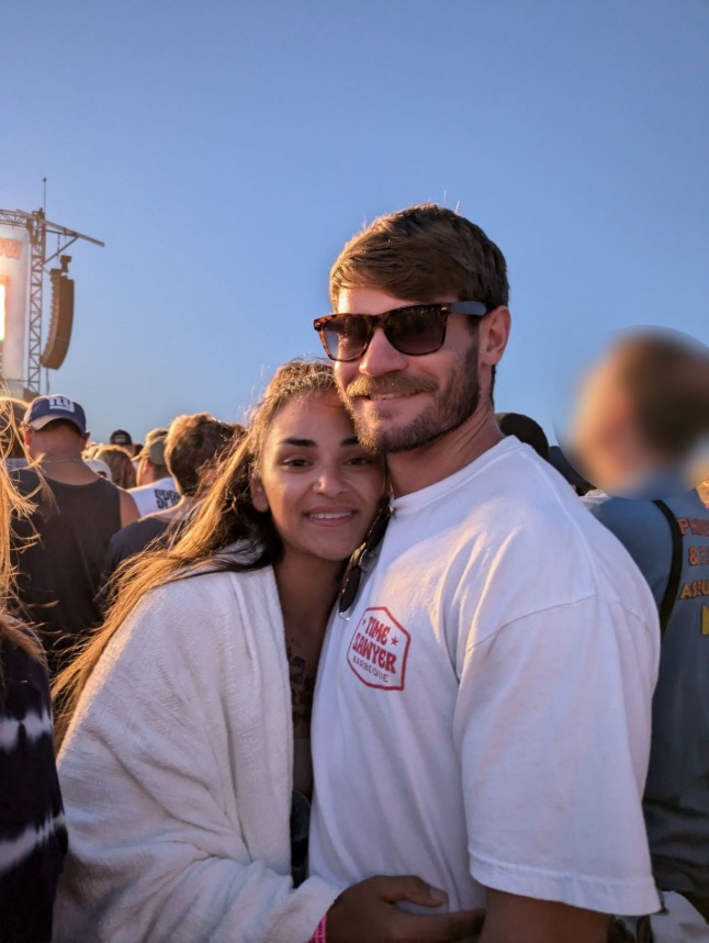 PIC FROM Kennedy News and Media (PICTURED: ISABEL COLES, 32, WITH HUSBAND, CHRISTOPHER COLES, 28, DURING HONEYMOON) A bride was devastated when her new hubby killed himself the DAY AFTER their 'perfect' honeymoon - before sending her flowers from beyond the grave. Isabel Coles married her husband Christopher Coles in September 2024 after meeting on a dating app a year and a half before and were 'insanely happy'. The newlyweds chose to go to a beach-front music festival at the iconic Asbury Park in New Jersey, US, for their honeymoon as music was a big part of their relationship. DISCLAIMER: While Kennedy News and Media uses its best endeavours to establish the copyright and authenticity of all pictures supplied, it accepts no liability for any damage, loss or legal action caused by the use of images supplied and the publication of images is solely at your discretion. SEE KENNEDY NEWS COPY - 0161 697 4266