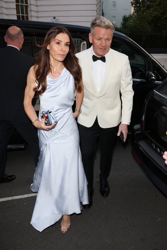 LONDON, ENGLAND - MAY 03: Gordon Ramsay with his wife Tana Ramsey attend David Beckham's 50th Birthday celebrations at Core, Notting Hill on May 03, 2025 in London, England. (Photo by Neil Mockford/Getty Images)