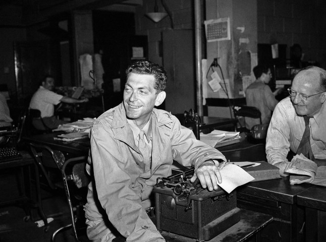 Edward Kennedy, veteran Associated Press foreign correspondent, arrived in Boston, Massachusetts on June 24, 1943 on his first vacation since before the war and soon found himself back at a typewriter for a picture. Kennedy covered the Middle East and North African campaigns from the time Italy fired its first shot in 1940 until the Axis was routed from Tunis and Bizerte, Tunisia. (AP Photo)