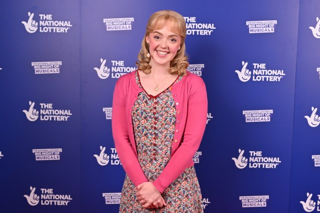 MANCHESTER, ENGLAND - FEBRUARY 27: Lauren Byrne of "Matilda" attends The National Lottery's Big Night Of Musicals red carpet. The show will air in Spring on BBC One. at AO Arena on February 27, 2023 in Manchester, England. (Photo by Anthony Devlin/Getty Images for The National Lottery)