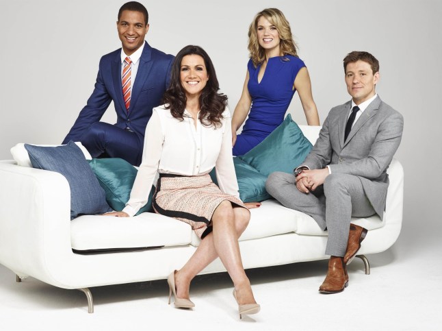 Editorial use only Mandatory Credit: Photo by ITV/REX/Shutterstock (3716334c) Sean Fletcher, Susanna Reid, Charlotte Hawkins and Ben Shephard 'Good Morning Britain' TV Programme - 28 Apr 2014 ITV's new breakfast television programme, Good Morning Britain will launch at 6am on Monday 28th April. Broadcasting live from London Television Centre on London?s Southbank, Good Morning Britain will bring the stories that the nation is waking up to every weekday morning; presented by Susanna Reid, Ben Shephard, Charlotte Hawkins and Sean Fletcher from 6am-8.30am. Good Morning Britain will inform the day ahead, bringing the latest news, sport and weather headlines to the nation.