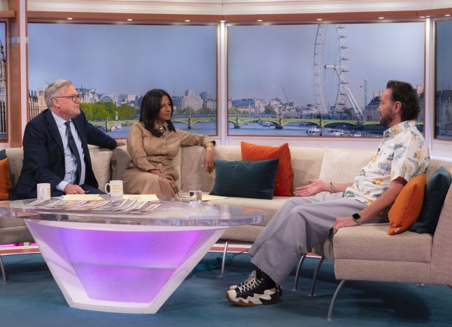 Editorial use only Mandatory Credit: Photo by Ken McKay/ITV/REX/Shutterstock (15241665q) Ed Balls, Ranvir Singh, Craig Revel Horwood 'Good Morning Britain' TV show, London, UK - 07 Apr 2025