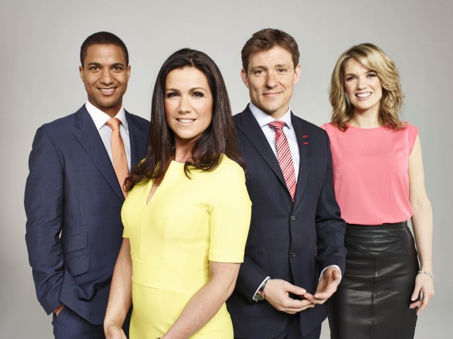 Editorial use only Mandatory Credit: Photo by ITV/REX/Shutterstock (3706598c) Sean Fletcher, Susanna Reid, Ben Shephard and Charlotte Hawkins 'Good Morning Britain' TV Programme, London, Britain - 21 Apr 2014 ITV's new breakfast television programme, Good Morning Britain will launch at 6am on Monday 28th April. Broadcasting live from London Television Centre on London's Southbank, Good Morning Britain will bring the stories that the nation is waking up to every weekday morning; presented by Susanna Reid, Ben Shephard, Charlotte Hawkins and Sean Fletcher from 6am-8.30am. Good Morning Britain will inform the day ahead, bringing the latest news, sport and weather headlines to the nation