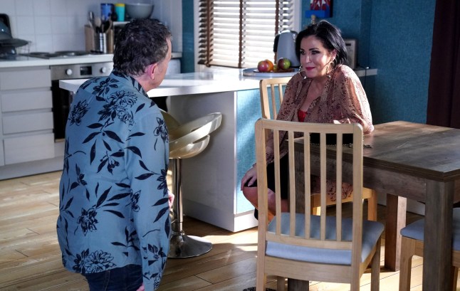 TITLE:EastEnders,EP NUMBER:7131,TX DATE:04-06-2025,TX WEEK:22,EMBARGOED UNTIL:27-05-2025 00:00:00,PEOPLE:Alfie Moon (SHANE RICHIE);Kat Slater (JESSIE WALLACE),DESCRIPTION:***PUBLICITY TO PLACE***,COPYRIGHT:BBC PUBLIC SERVICE,CREDIT LINE:BBC/Jack Barnes/Kieron McCarron