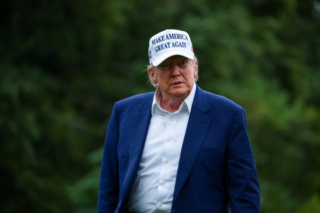 WASHINGTON, DC - MAY 25: U.S. President Donald walks on the the south lawn of the White House on May 25, 2025 in Washington, DC. Trump addressed West Point military graduates in New York state Saturday afternoon and spent time at his golf club in Bedminster, New Jersey. (Photo by Tasos Katopodis/Getty Images)