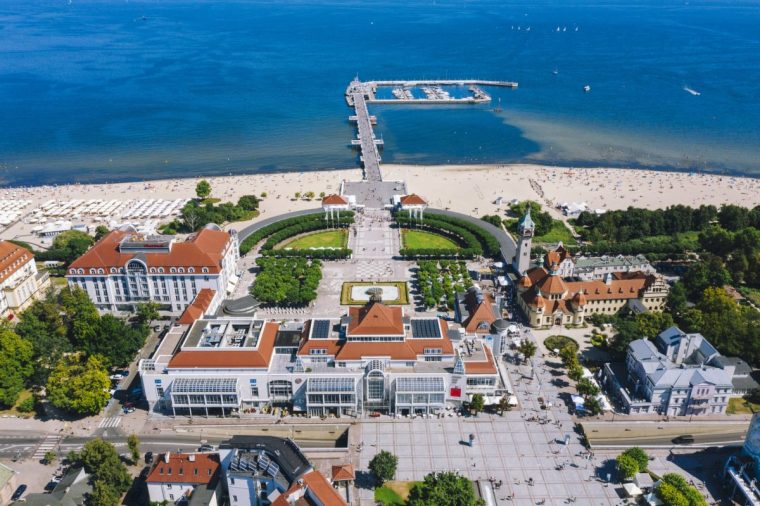 Sopot cityscape with Molo pier in Poland