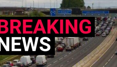 M1 closed towards London after multi-vehicle crash | News UK
