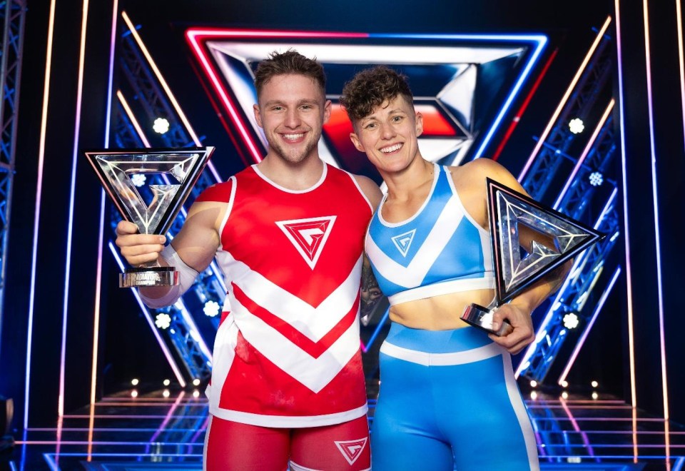 EMBARGOED TO 1900 SATURDAY APRIL 12 For use in UK, Ireland or Benelux countries only Undated BBC handout photo of Gladiators 2025 winners Joe Fishburn and Amanda Wah. Issue date: Saturday April 12, 2025. PA Photo. See PA story SHOWBIZ Gladiators. Photo credit should read: BBC/PA Wire NOTE TO EDITORS: Not for use more than 21 days after issue. You may use this picture without charge only for the purpose of publicising or reporting on current BBC programming, personnel or other BBC output or activity within 21 days of issue. Any use after that time MUST be cleared through BBC Picture Publicity. Please credit the image to the BBC and any named photographer or independent programme maker, as described in the caption.