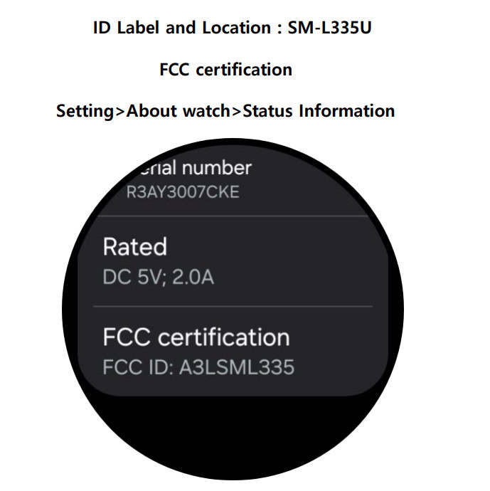 Samsung Galaxy Watch 8 FCC label