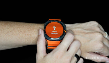 A user enables the flashlight on their Samsung Galaxy Watch Ultra.