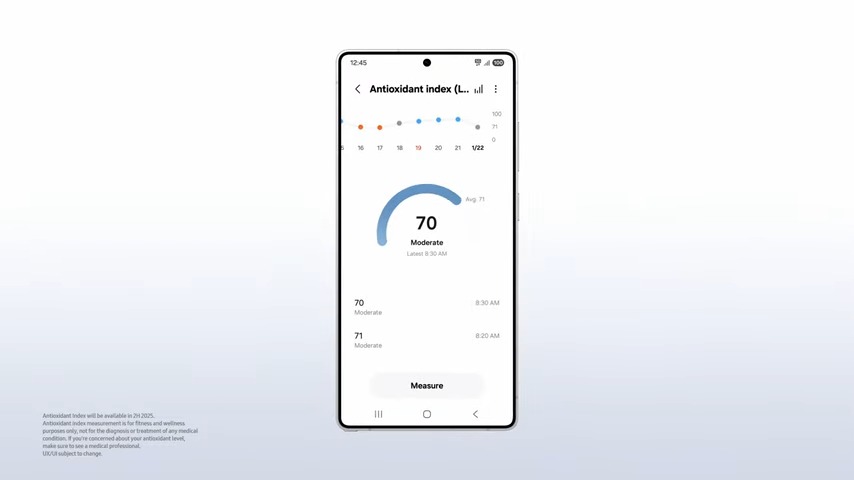 Samsung Health Antioxidant Index feature 1