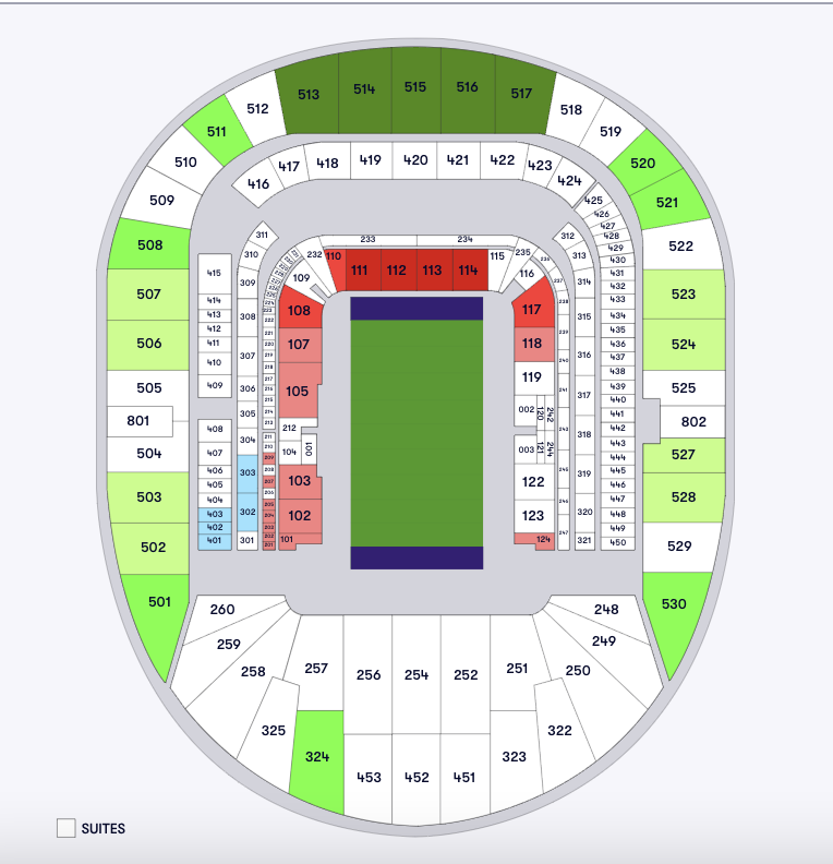 A map of London, England's Tottenham Hotspur Stadium.