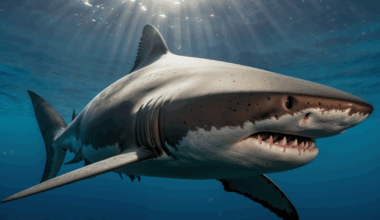 Great white shark swimming