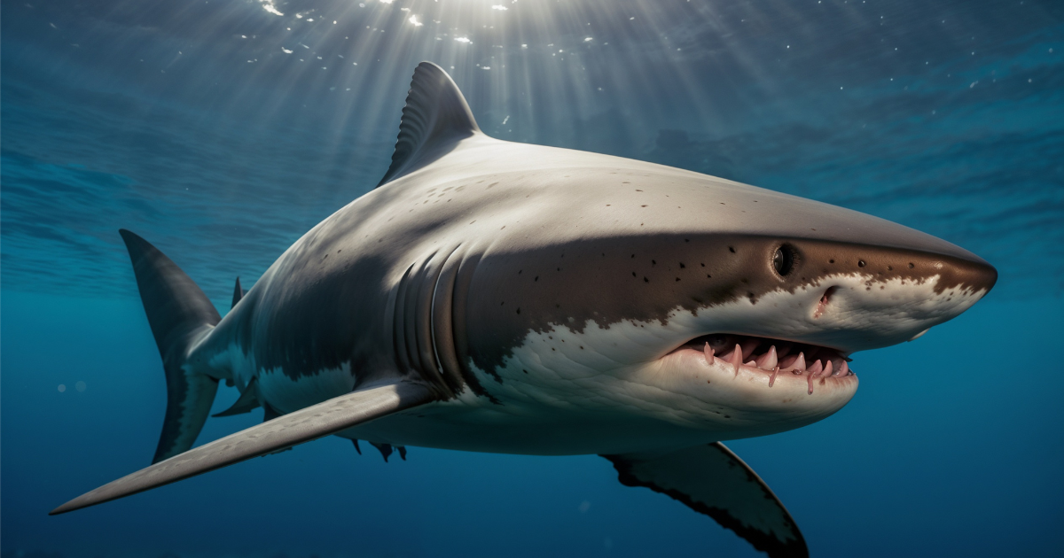 Great white shark swimming