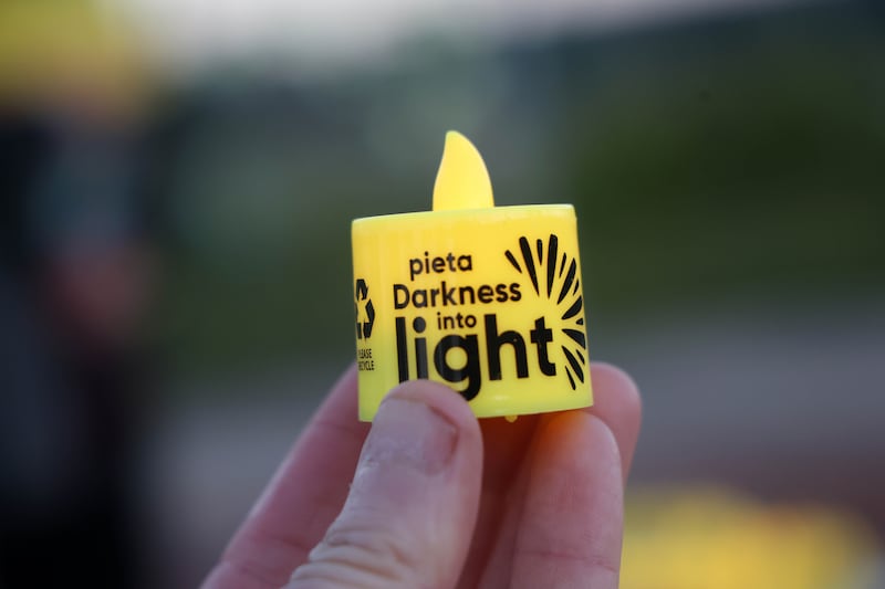 The annual Darkness into Light walk from Lámh Dhearg GAC in west Belfast, bringing together individuals, families, and communities to raise awareness and support for those affected by suicide and mental health issues. PICTURE: MAL MCCANN