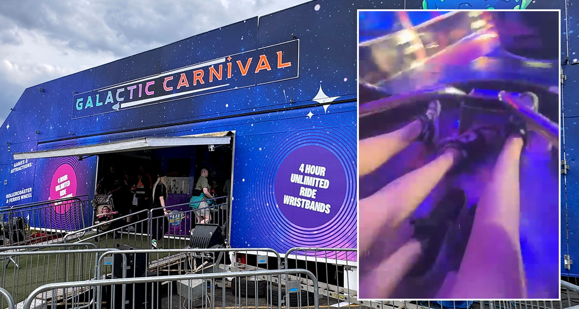 Terrifying moment Scots carnival ride 'flies off track' as parents fume event should be shut down