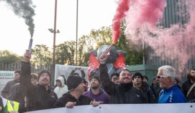 Trade unionists and supporters from across the country got organised to join the mass picket