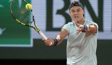 Holger Rune in action at the French Open.