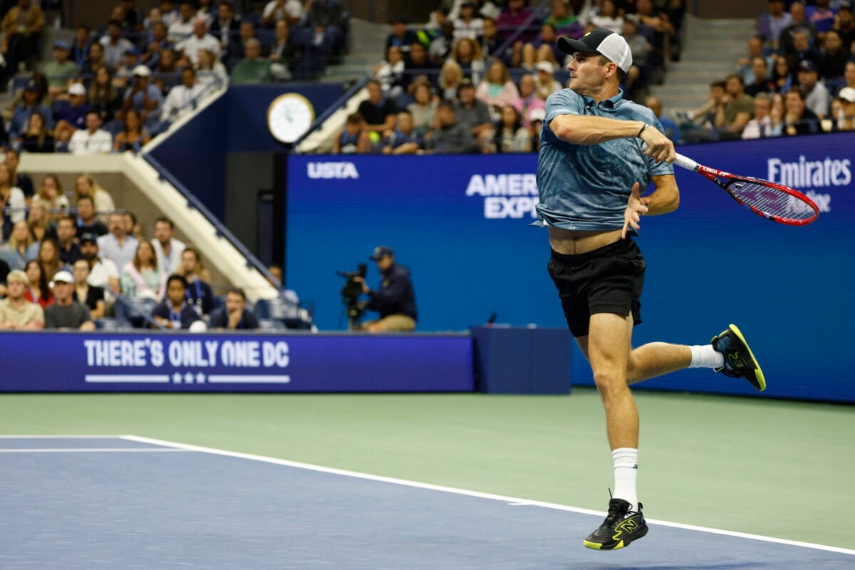 Tommy Paul in action ahead of the ATP Stockholm Open.