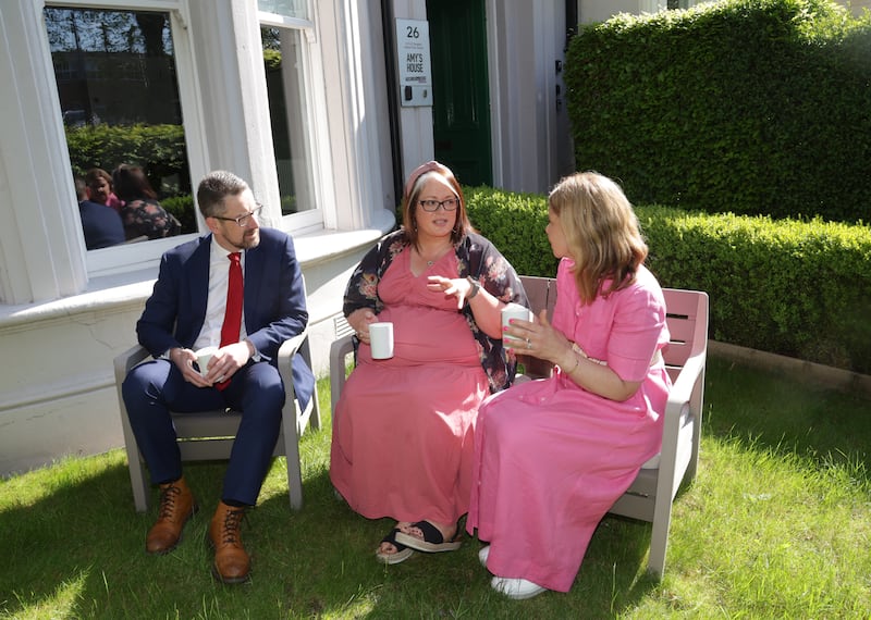 From L-R Malcolm Fleming, Director of Public Affairs People’s Postcode Lottery,  North Antrim MLA, Sian Mulholland  and Rachel Kirby-Rider, CEO of Young Live’s vs Cancer,   launch consultation on multi-million charity funding boost for Northern Ireland.
PICTURE COLM LENAGHAN