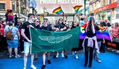 South Warwickshire represented by NFU Mutual and Aston Martin at Birmingham Pride 2025