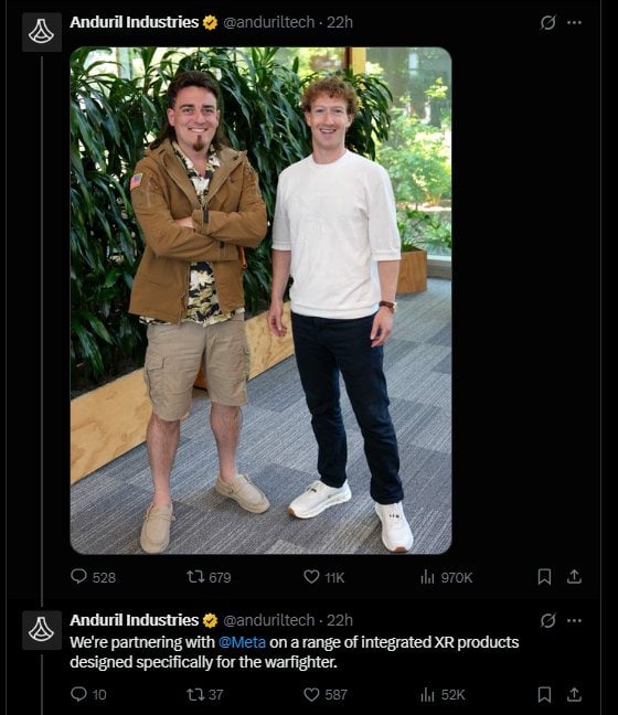 X Anduril Mark Zuckerberg And Palmer Luckey