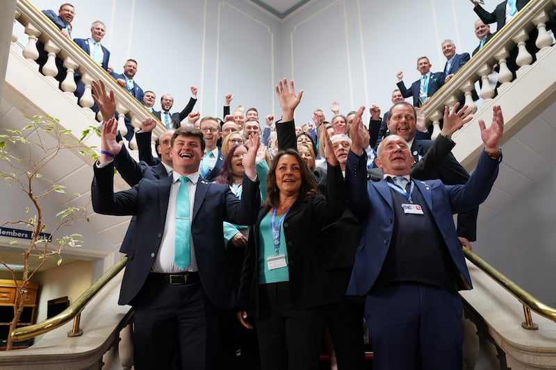 Reform councillor Linden Kemkaran (front centre) with the Reform UK councillors elected to Kent County Council