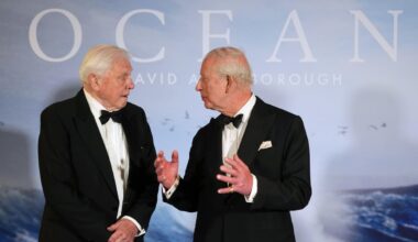King stunned by David Attenborough’s age as pair attend ocean film premiere