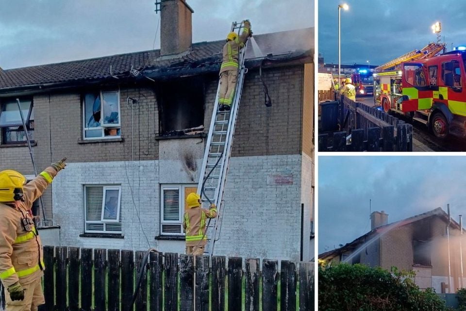 The scene of an arson attack in Dunclug Gardens, Ballymena