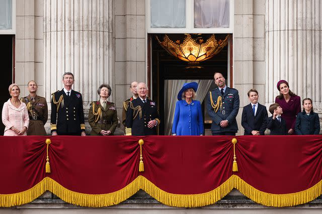  ADRIAN DENNIS/AFP via Getty The royal family on the balcony of Buckingham Palace on May 5, 2025 to celebrate the 80th anniversary of VE Day