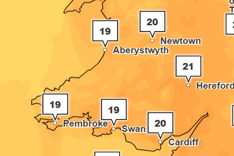 By Thursday, May 15, temperatures are forecast to range from around 19 to 21°C in Wales