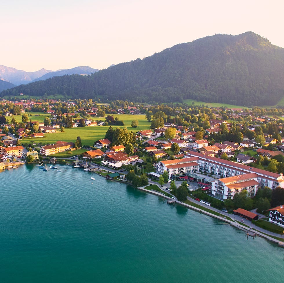 a town next to a body of water