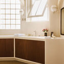Apartment / Rudy Guénaire - Interior Photography, Bathroom, Wood, Lighting, Sink, Countertop
