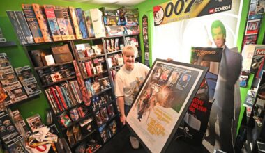 Vicky with the oldest item in her collection