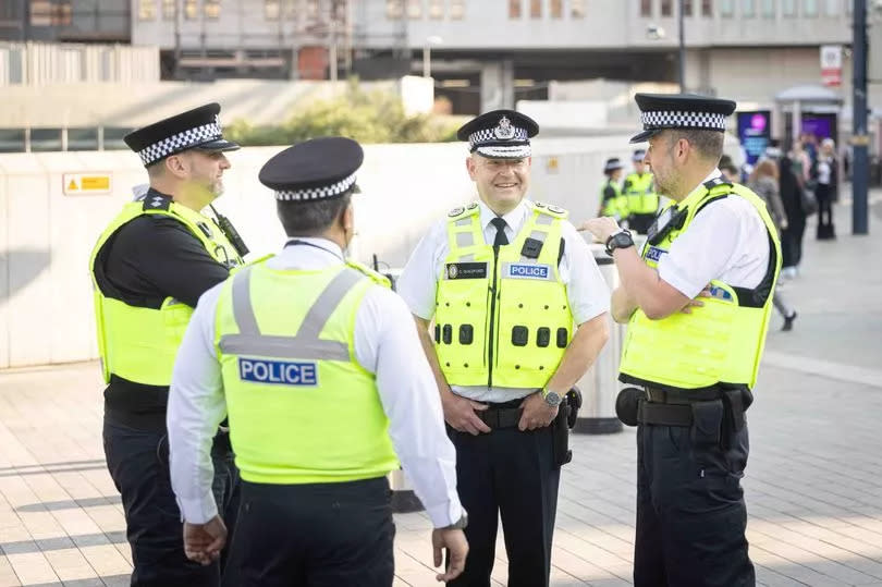 West Midlands Police Operation Fearless begins around Birmingham city centre. Chief Constable Craig Guildford (2nd from right) with colleagues -Credit:Birmingham Live