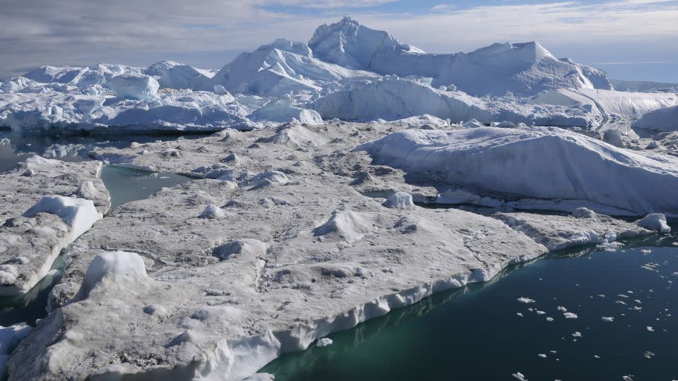 Melting icebergs crowd the Ilulissat Icefjord on July 15, 2024 near Ilulissat, Greenland. - Sean Gallup/Getty Images