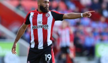 BRENTFORD, ENGLAND - SEPTEMBER 28: Bryan Mbeumo of Brentford during the Premier League match between Brentford FC and West Ham United FC at Brentfo...