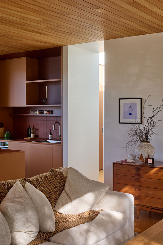 Bush Block House / Patchwork Architecture - Interior Photography, Wood, Lighting, Chair, Table