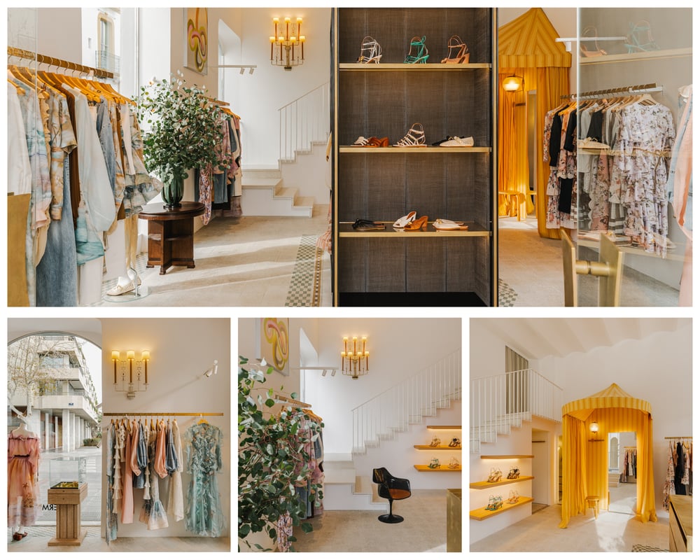 Inside Zimmermann’s Ibiza boutique, where vintage furniture, custom tiles and curated design details create a refined retail atmosphere.