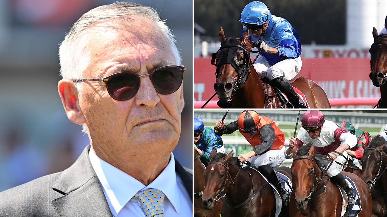 Trainer Peter Snowden (left) has terrific winning chances at the Scone carnival with Fire Star (top right) and Akaysha (bottom right, orange and black silks). Pictures: Getty Images
